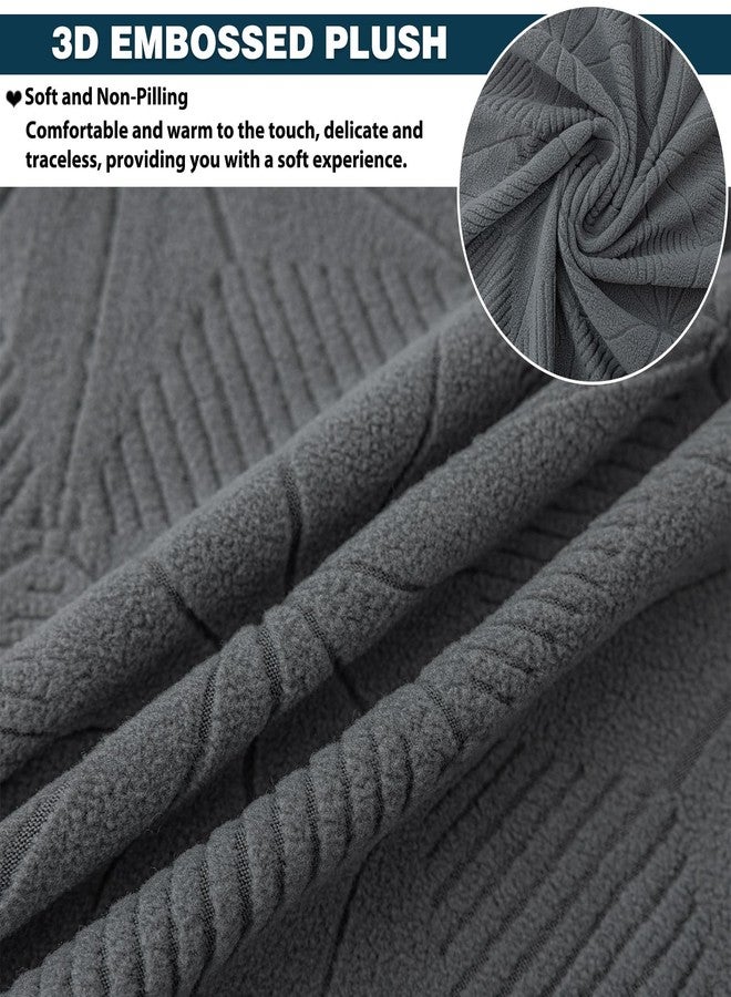 NeColorLife غطاء عثماني مربع كبير من NeColorLife، غطاء عثماني مربع قابل للتمدد، غطاء جاكار محبوك لكرسي التخزين، حماية مسند القدمين لغرفة المعيشة، رمادي، كبير - Image 3